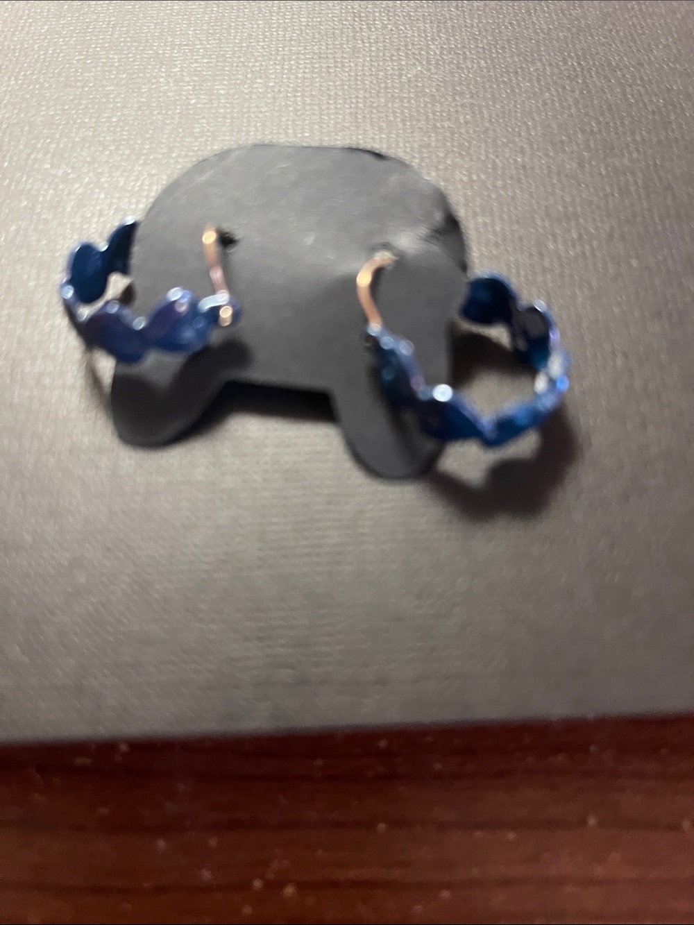 Blue Wavy Hoop Earrings - Women Accessories